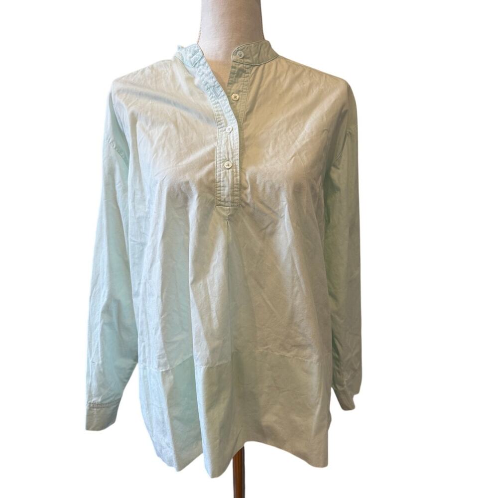 J. Peterman Poplin Tunic Blouse Mint Green M